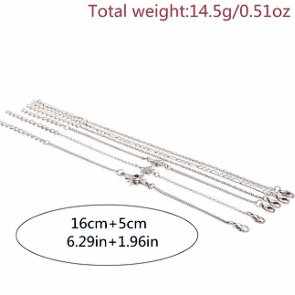 2/$20! Set of 6 Silver/Crystal Star Bracelets - Picture 5 of 7